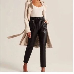 ABERCROMBIE & FITCH faux leather paperbag pants